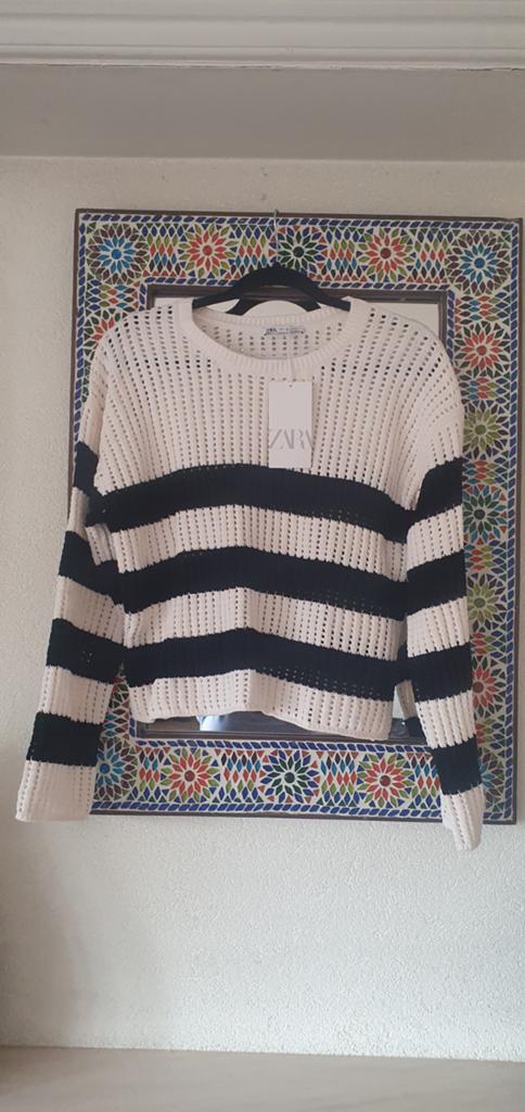 Zara zomer trui zwart/wit maat S nieuw, Ophalen of Verzenden, Nieuw, Maat 38/40 (M), Wit