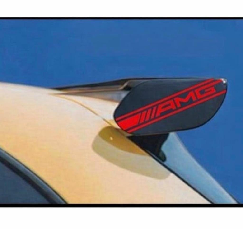 Mercedes A45 SPOILER Stickers AMG Vinyl 2X Sticker Logo ROOD, Ophalen of Verzenden, H, H, H