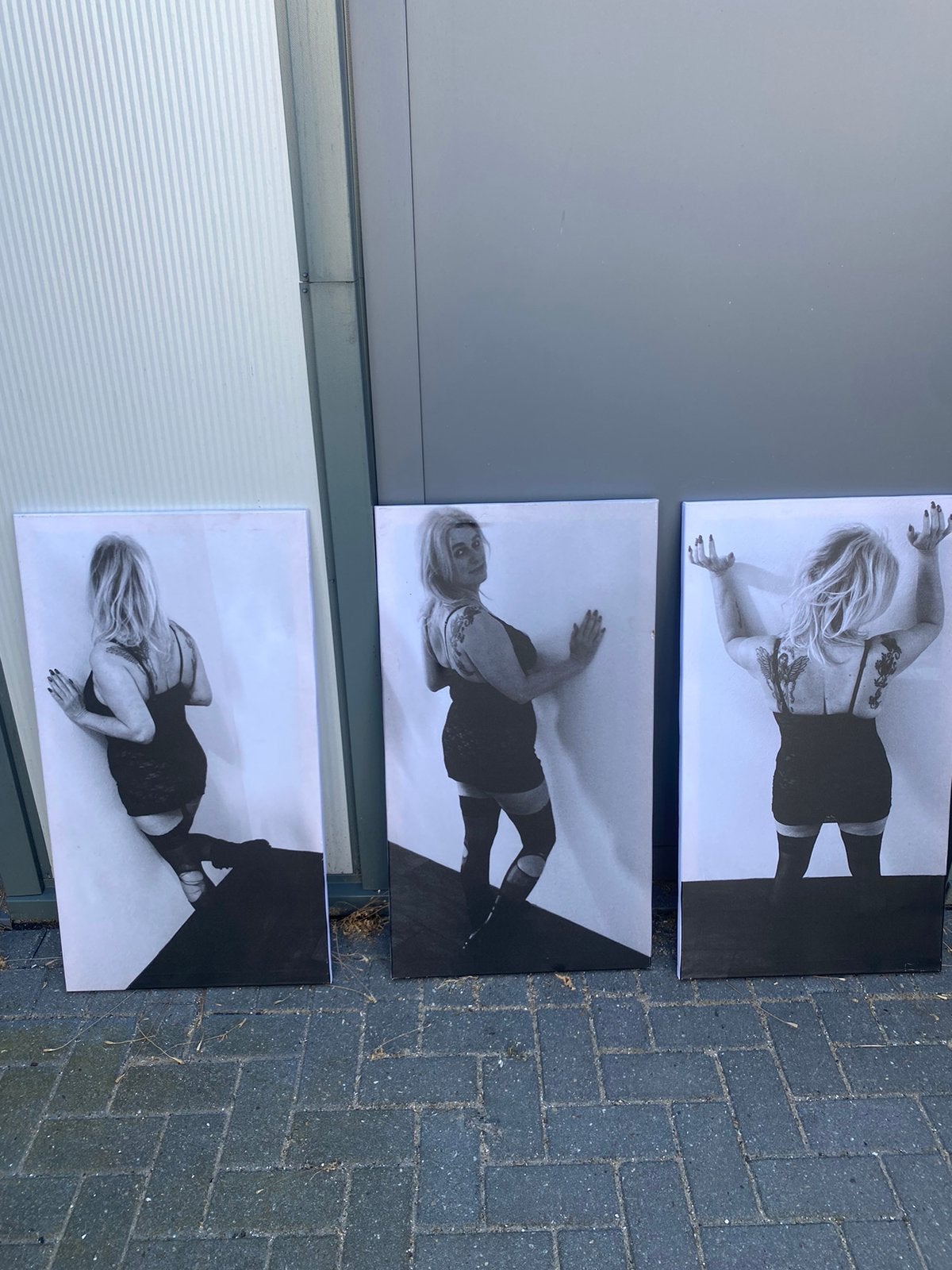 Schilderij foto canvas doek vrouw model 3 stuks, Ophalen of Verzenden, Zo goed als nieuw, Schilderij