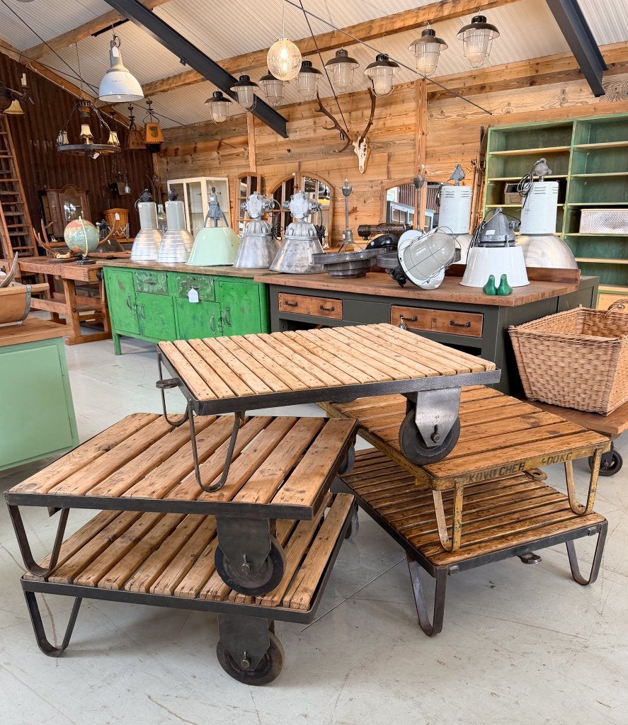 Salontafel op wielen | Trolley | Vintage palletwagen, Ophalen, Gebruikt, 50 tot 100 cm, 50 tot 100 cm
