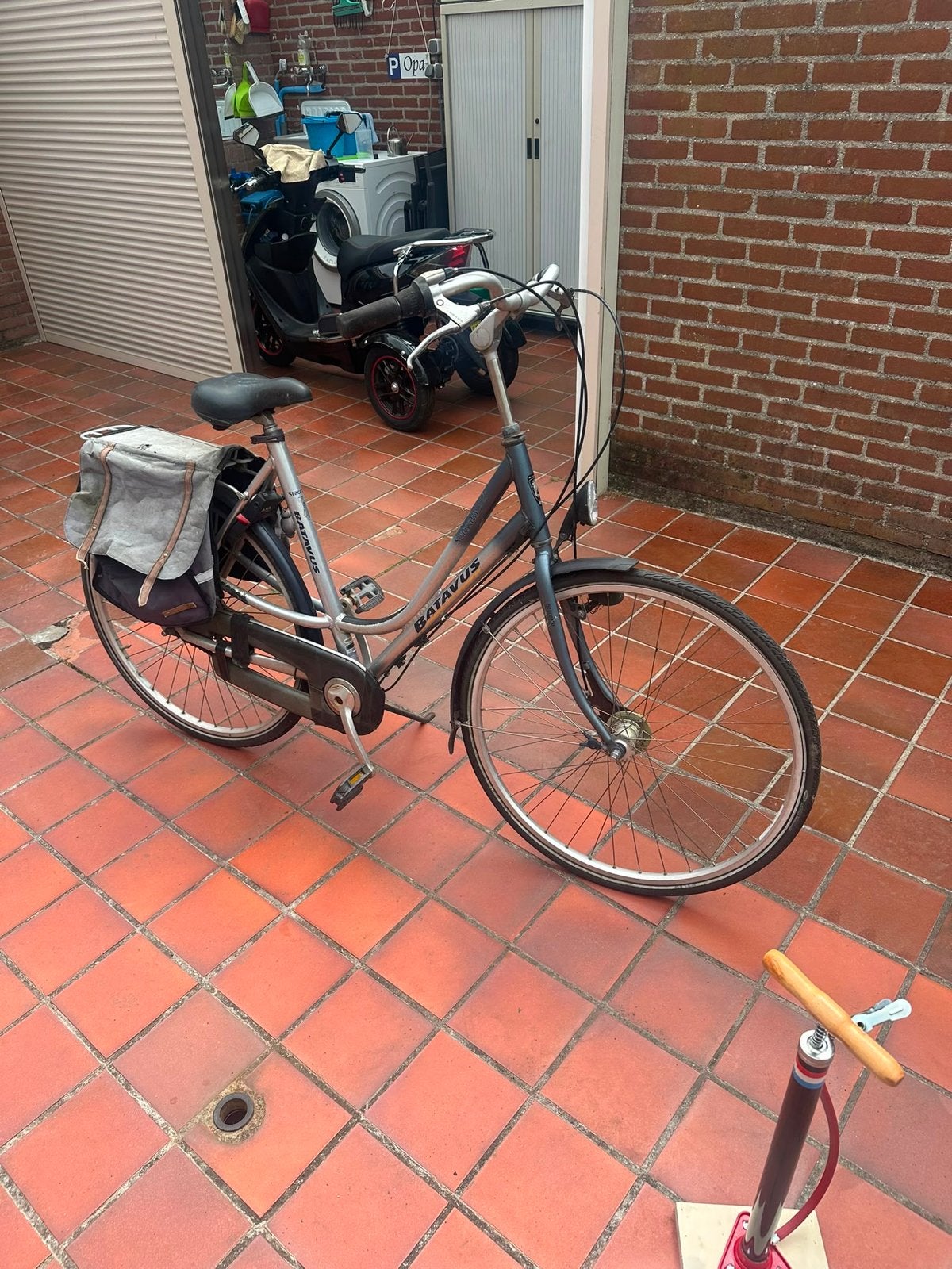 Oude Batavus omafiets, Ophalen, Terugtraprem, Handrem, 53 tot 56 cm