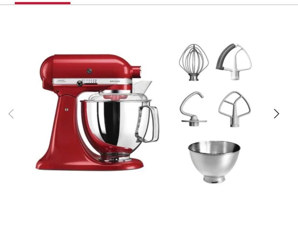 KitchenAid Artisan Keukenmixer keizerrood - Zgan, Witgoed en Apparatuur, Keukenmixers, Ophalen, 4 liter of meer, 3 snelheden of meer