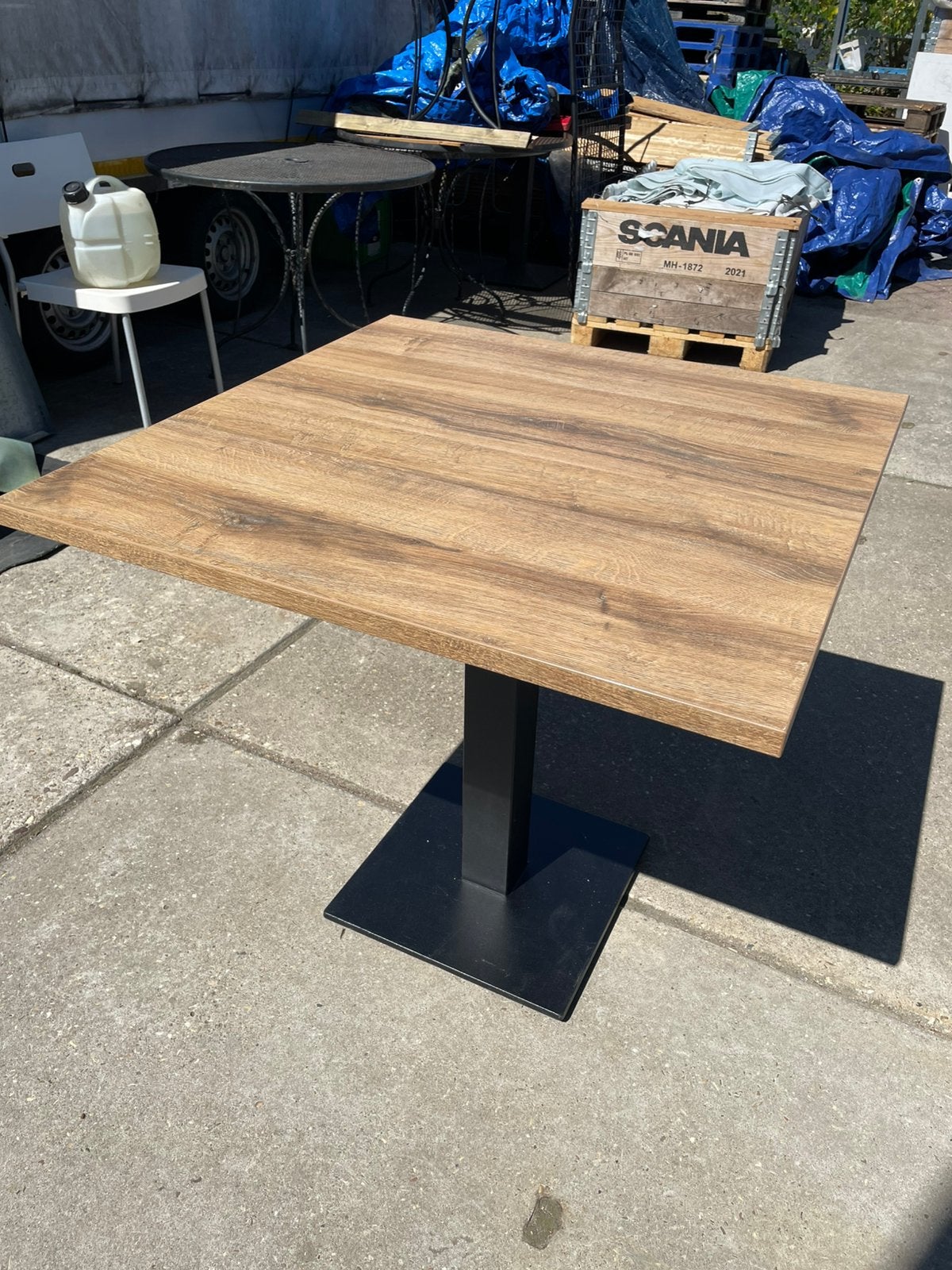 Tafel houtkleur, Tuin en Terras, Ophalen, Zo goed als nieuw, Rechthoekig, Hout