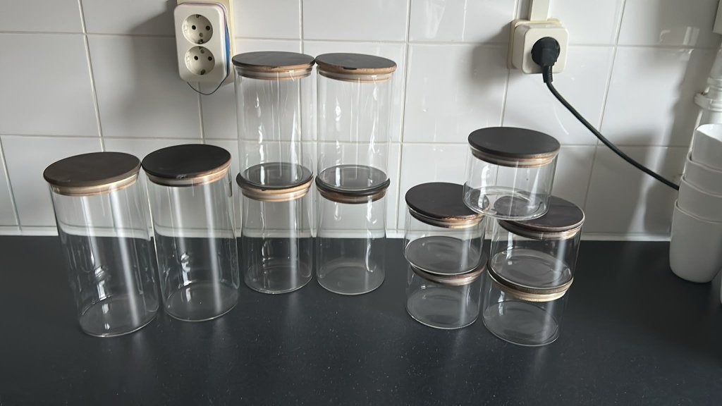 Voorraadpotten, Huis en Inrichting, Keuken | Keukenbenodigdheden, Voorraadpot, Ophalen, Zo goed als nieuw, Glas
