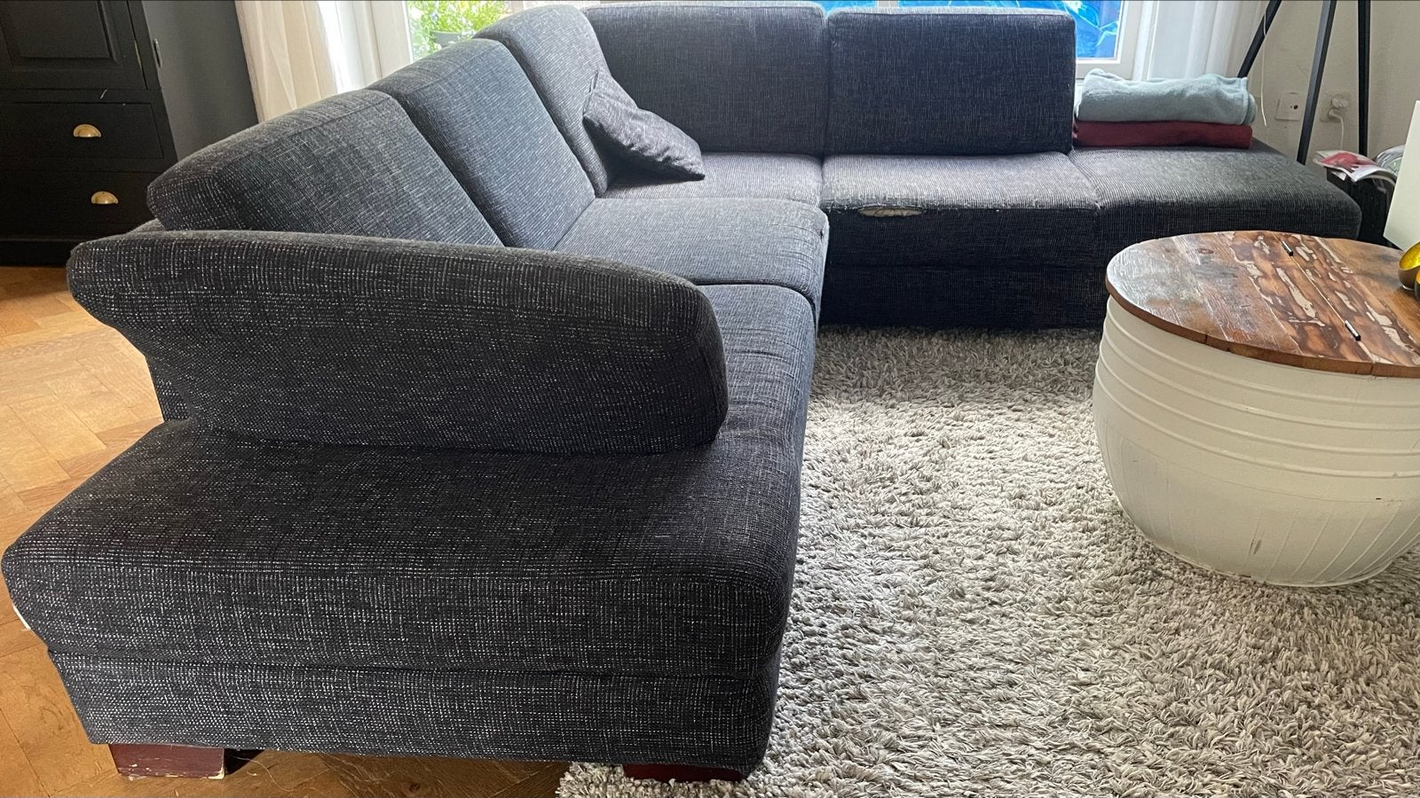 Goossens hoekbank met lichte schade, gratis af te halen, Ophalen, 250 tot 300 cm, Gebruikt, Hoekbank