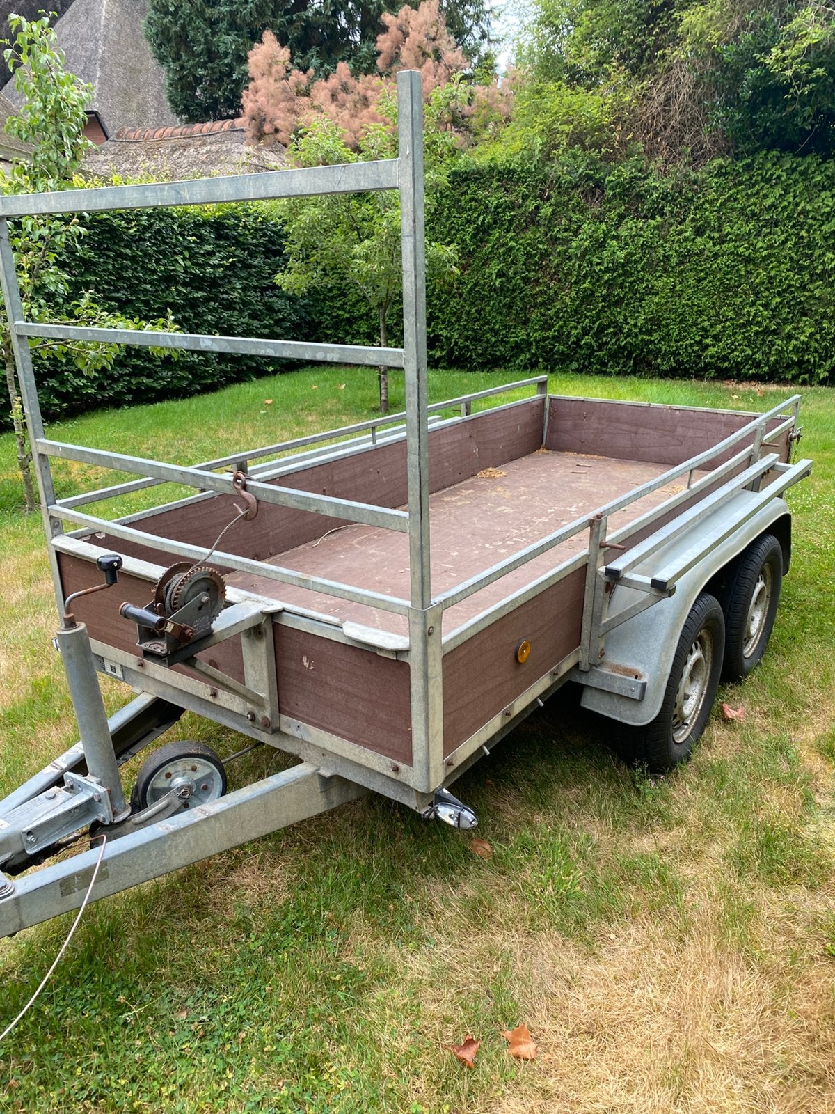 Verdonk dubbel assige aanhangwagen, Ophalen, Gebruikt