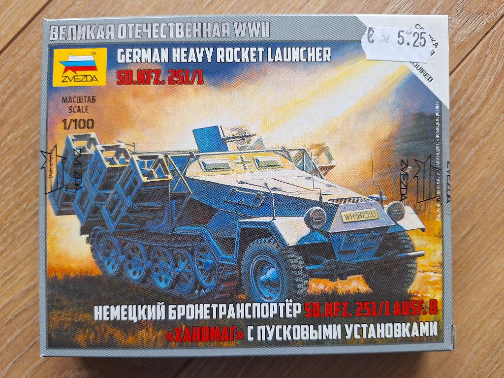 1:100 1/100 Zvezda Sd.Kfz. 251/1 German Heavy Rocket Launche, Overige merken, Nieuw, Ophalen of Verzenden, Tank