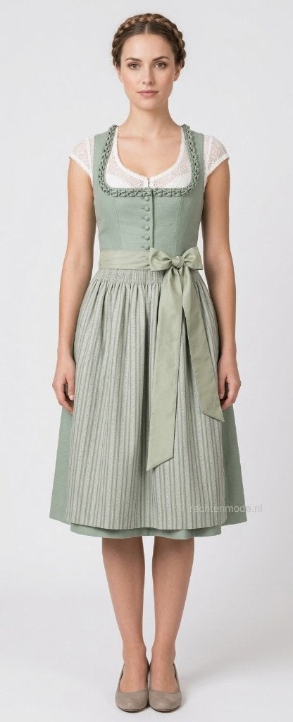 2-delige elegante dirndl maat 36 tm 42 groen, Maat 38/40 (M), Trachtenmode.nl, Nieuw, Ophalen of Verzenden