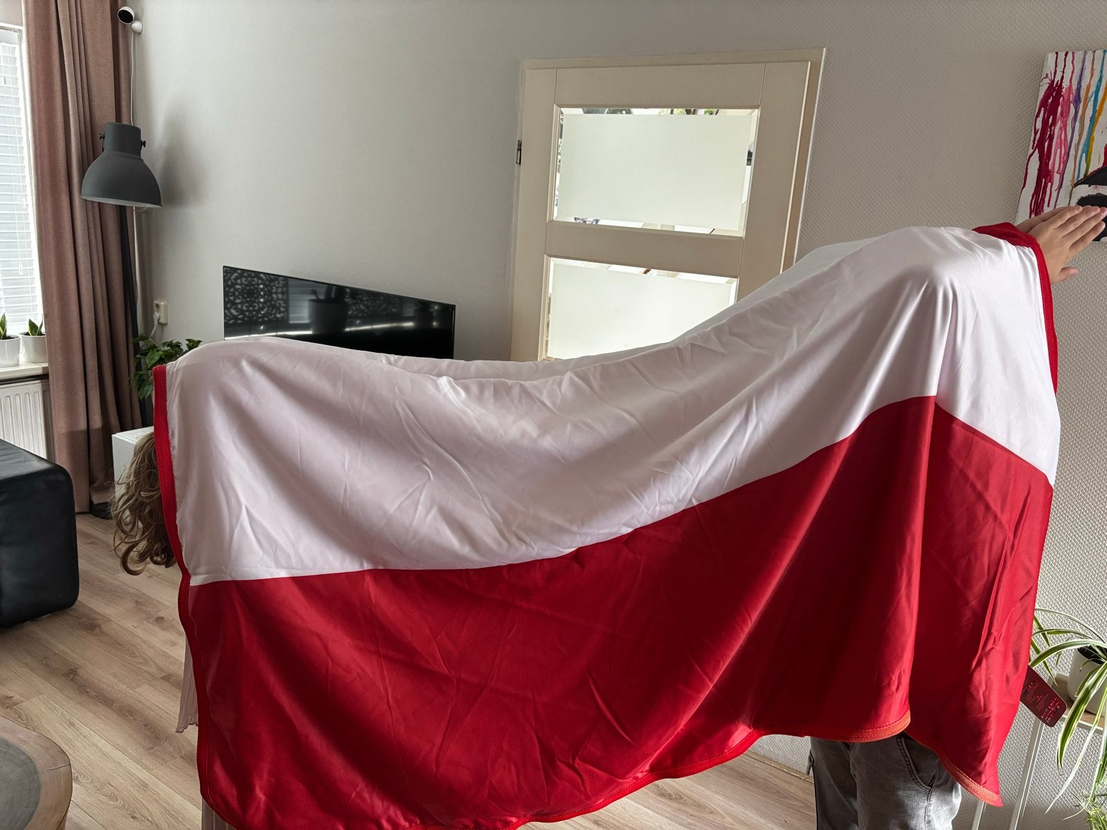 Paarden dekje rood wit (Poolse vlag) NIEUW, Dieren en Toebehoren, Nieuw, Dubbele borstsluiting, Full (L), Meerkleurig