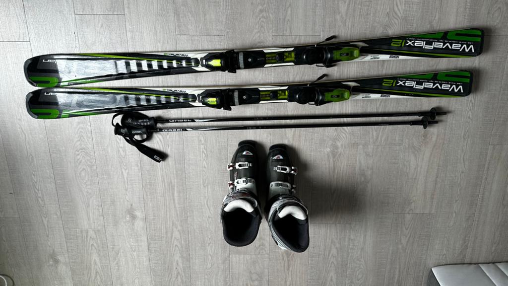 Elan ski’s, stokken en schoenen van Nordica, 160 tot 180 cm, Gebruikt, Ophalen of Verzenden, Nordica