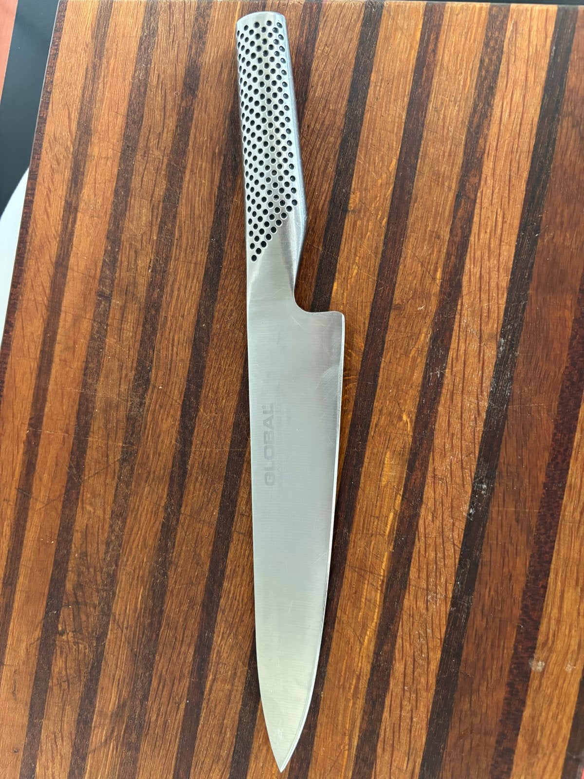 Global G-2 Gyuto Koksmes - Zo goed als nieuw, Huis en Inrichting, Zilver, Ophalen of Verzenden, Metaal, Overige merken