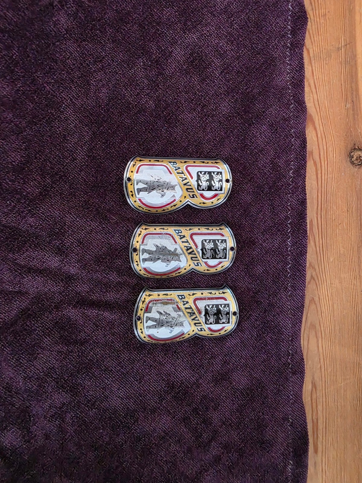Batavus originele vintage balhoofd plaatjes (3 stuks), Fietsen en Brommers, Ophalen, Gebruikt, Overige typen, Batavus