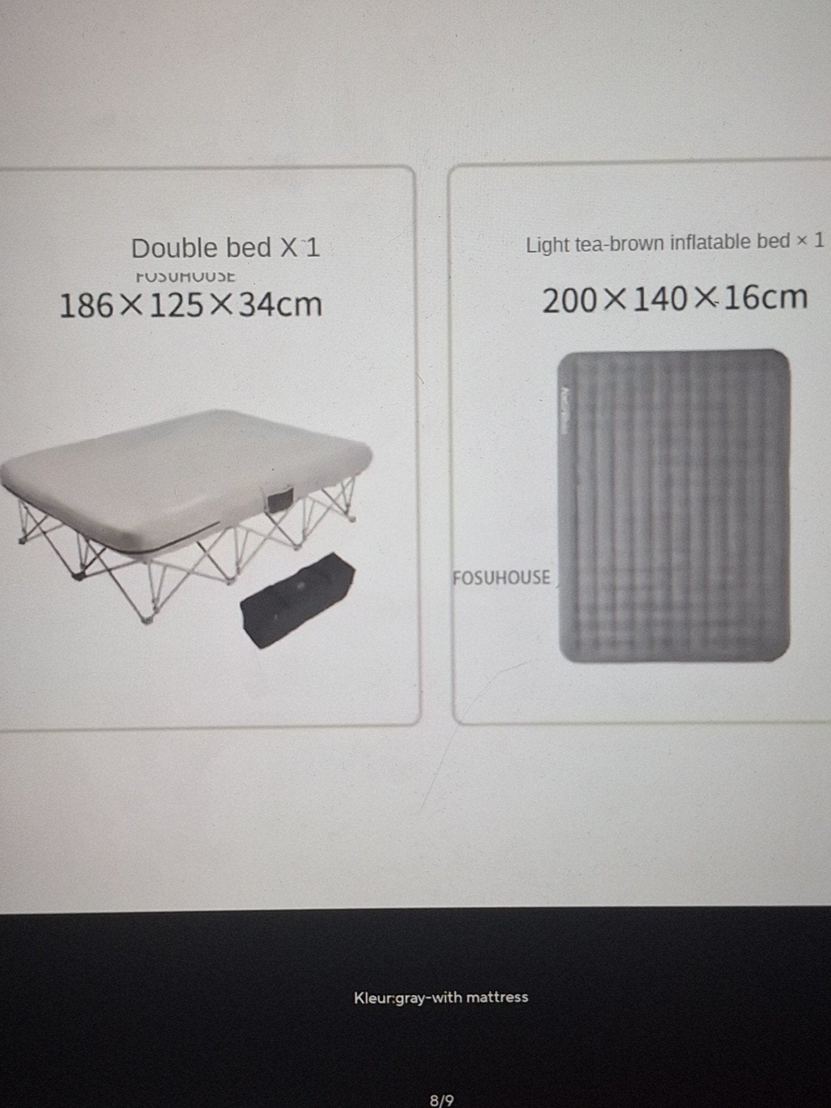 Opvouwbaar tweepersoons campingbed met matras, Ophalen of Verzenden