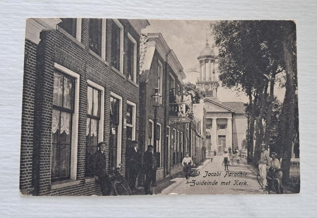 Ansichtkaart Sint Jacobi Parochie, Verzamelen, Ophalen of Verzenden, 1920 tot 1940, Gelopen, Friesland