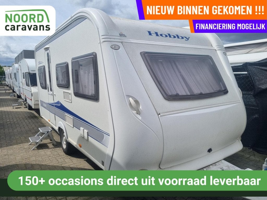 Hobby 455 UF excellent VOORTENT + LUIFEL + DWARSBED +RONDZIT, Caravans en Kamperen, Caravans, Bedrijf, tot en met 4, 750 - 1000 kg