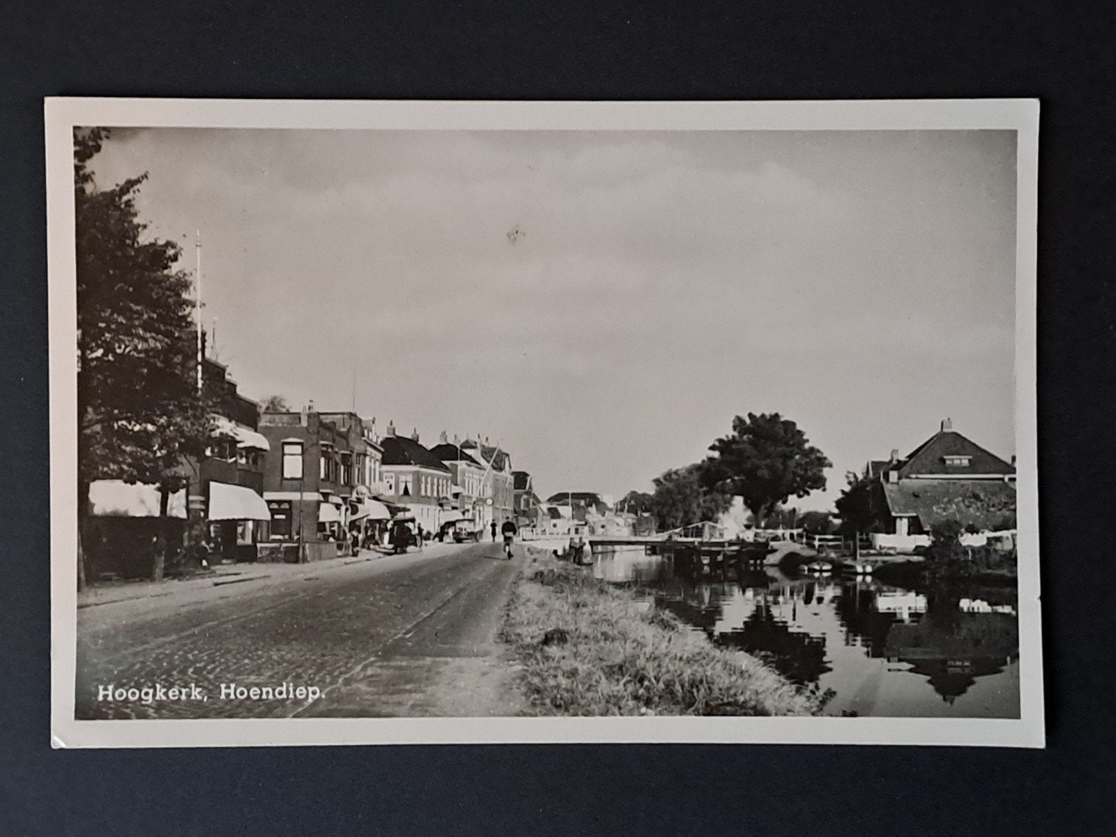 Hoogkerk Groningen Zicht op het Hoensdiep, Verzamelen, Verzenden, 1940 tot 1960, Gelopen, Groningen