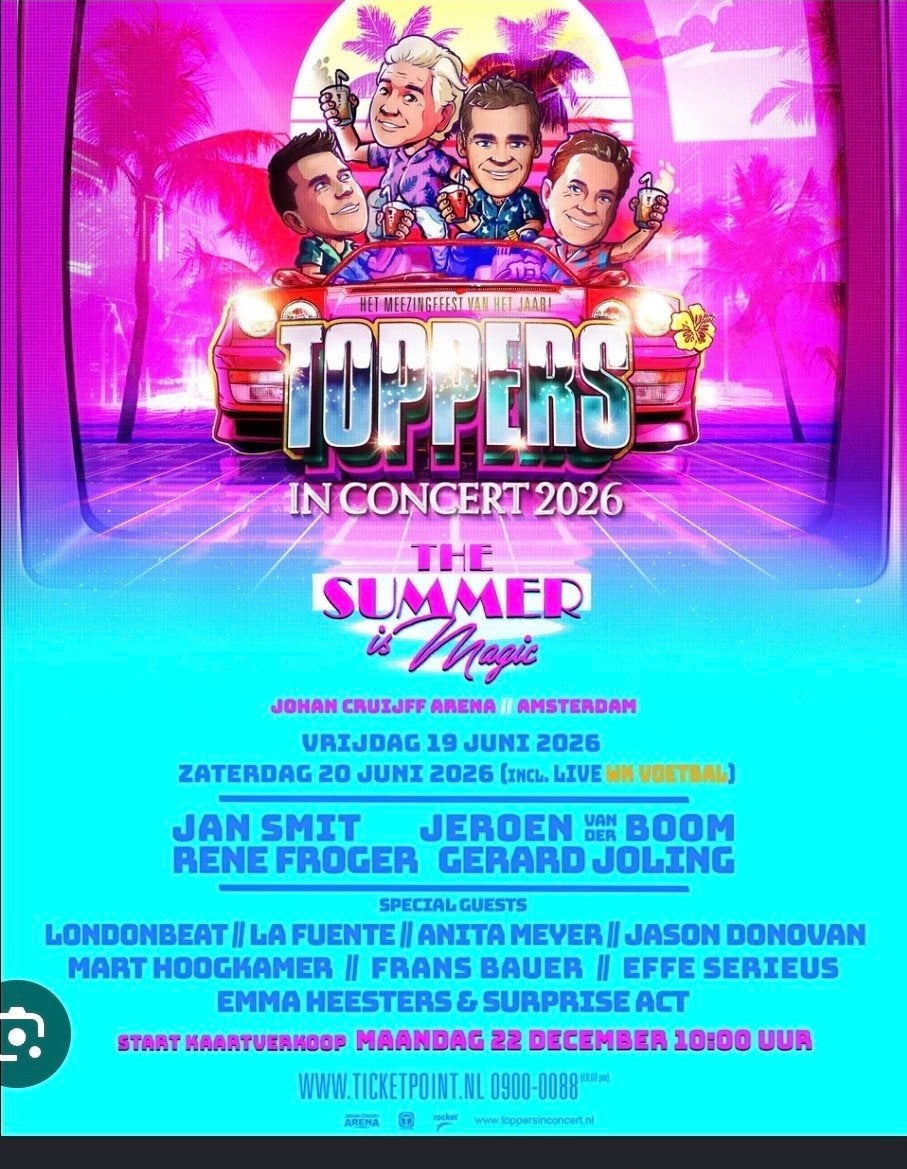 Toppers, Tickets en Kaartjes, Twee personen, Mei