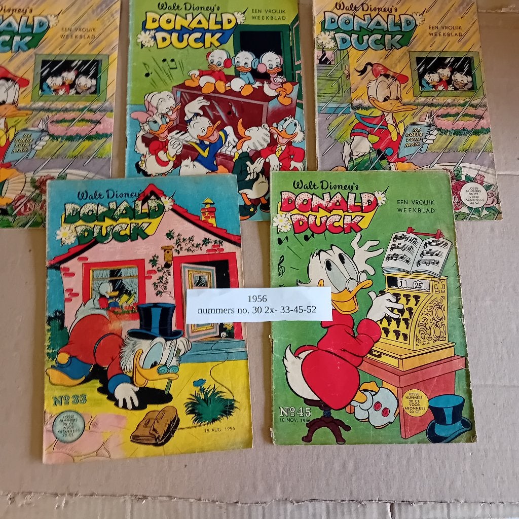 5 DONALD DUCKS 1956, Boeken, Meerdere stripboeken, Verzenden, Gelezen