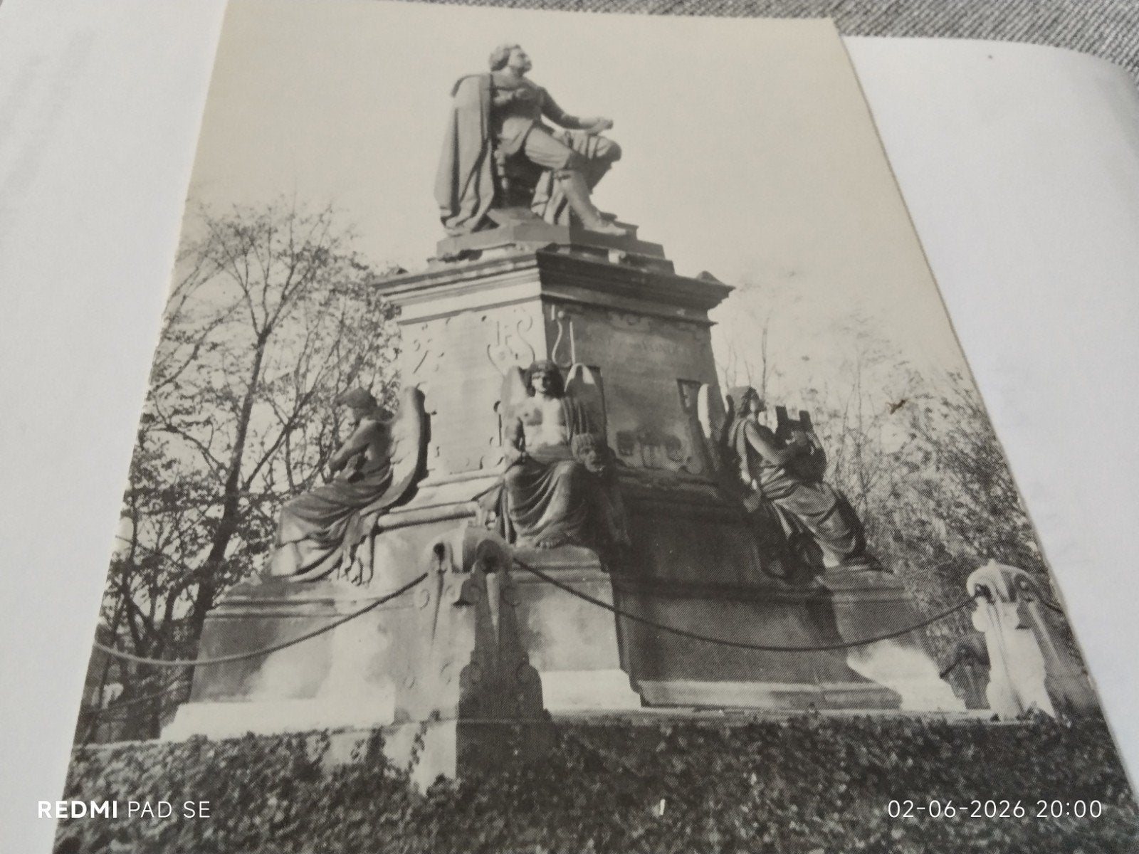 Oude foto Standbeeld Joost v.d. Vondel Vondelpark, Ophalen of Verzenden, Voor 1920, Noord-Holland