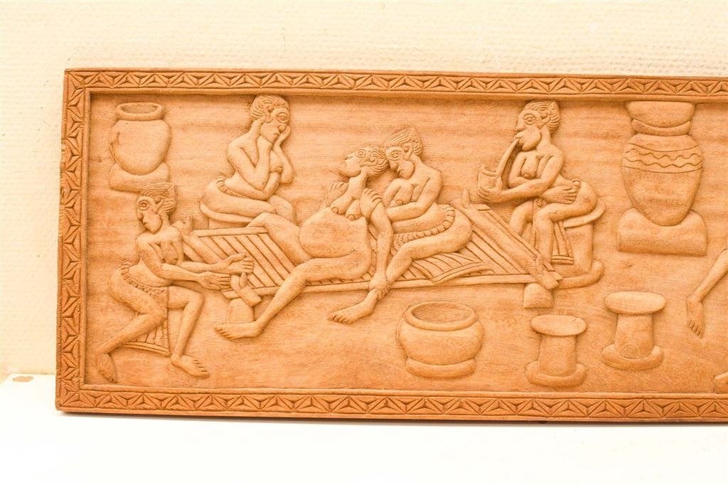 Houten plank met houtsnijwerk 51262, Ophalen of Verzenden