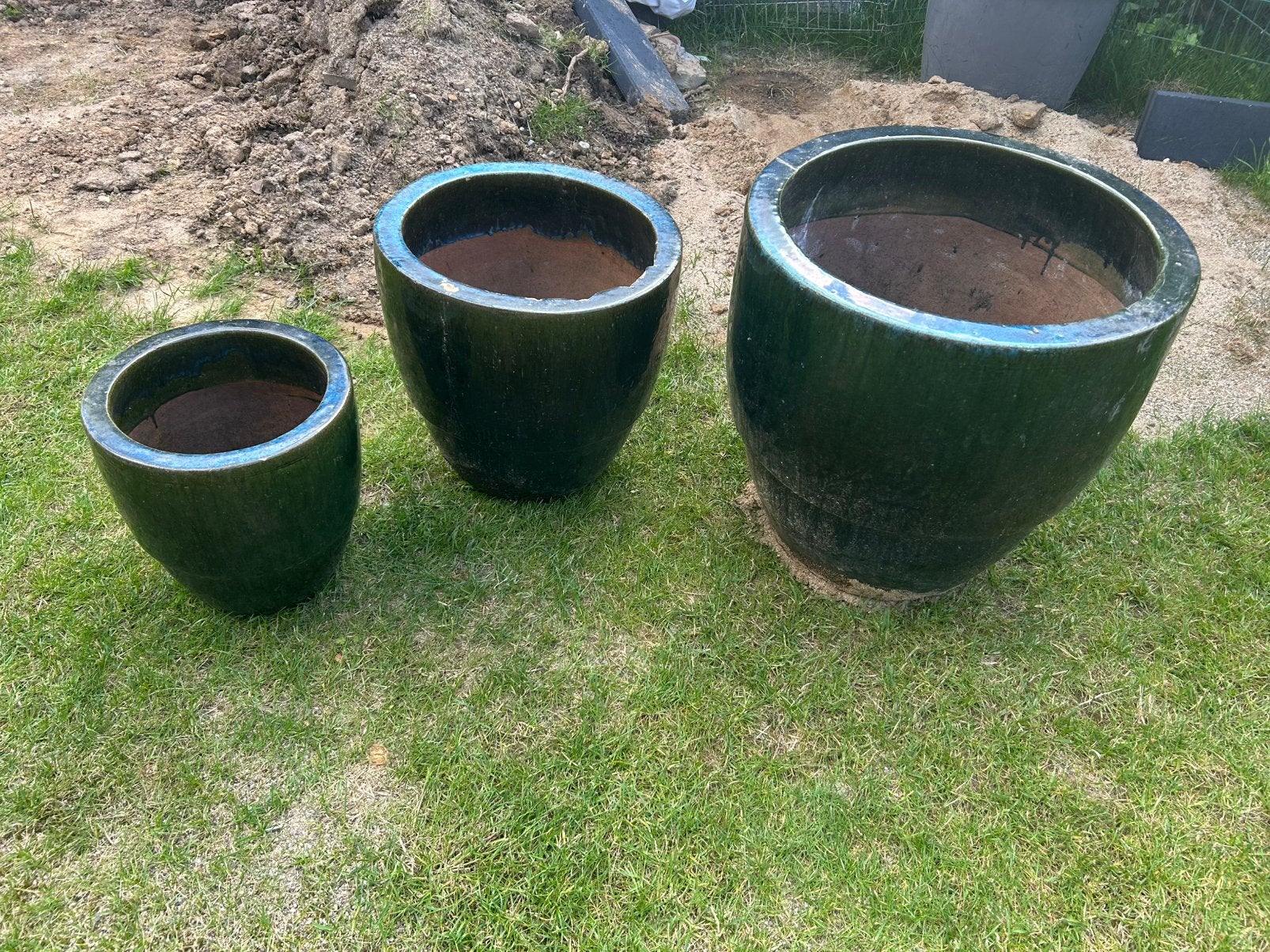 Bloempotten 3 stuks, Tuin en Terras, Bloembakken en Plantenbakken, Ophalen of Verzenden, Zo goed als nieuw, Rond, Kunststof