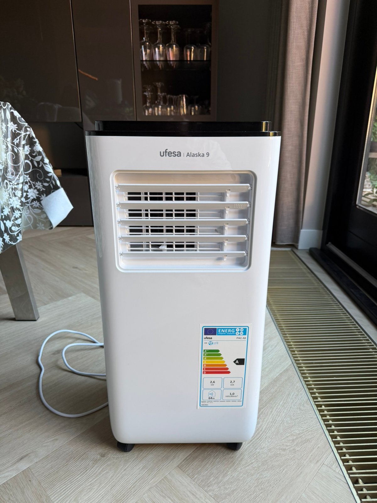 Mobiele Airco (Ufesa Alaska 9) z.g.a.n., Witgoed en Apparatuur, Airco's, Ophalen, Minder dan 60 m³, 2 snelheden, Timer