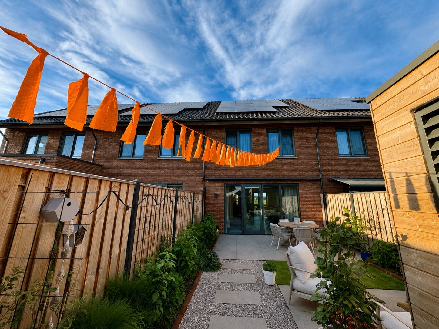 Stoffen vlaggetjes WK / lintenslinger oranje, Hobby en Vrije tijd, Feestartikelen, Ophalen of Verzenden, Nieuw, Versiering, Oranje of Koningsdag