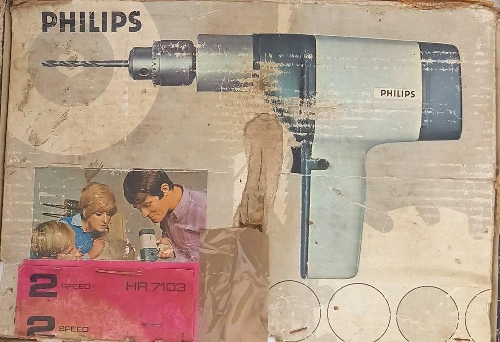 vintage boormachine Philips HR 7103, Ophalen of Verzenden, Gebruikt, 400 tot 600 watt, Boormachine