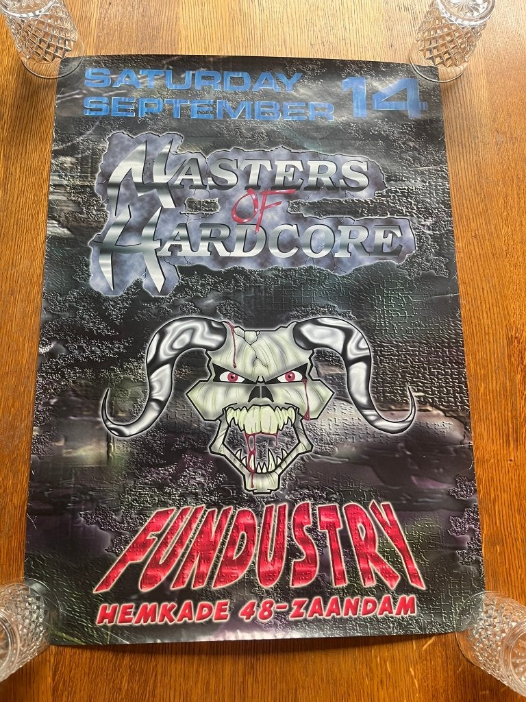Masters of Hardcore poster 1996, Rechthoekig Staand, Ophalen of Verzenden, Zo goed als nieuw, A1 t/m A3