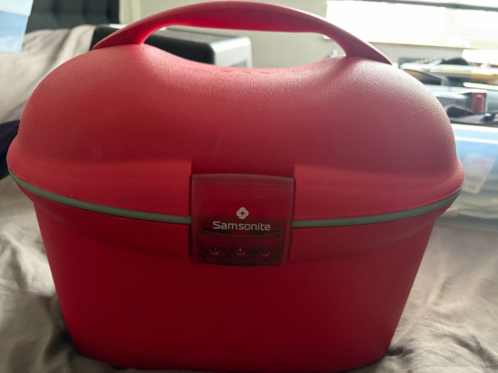 Samsonite Hardcase Beautycase - Rood met Spiegel, Gebruikt, Ophalen of Verzenden, Met spiegeltje(s), Hardcase