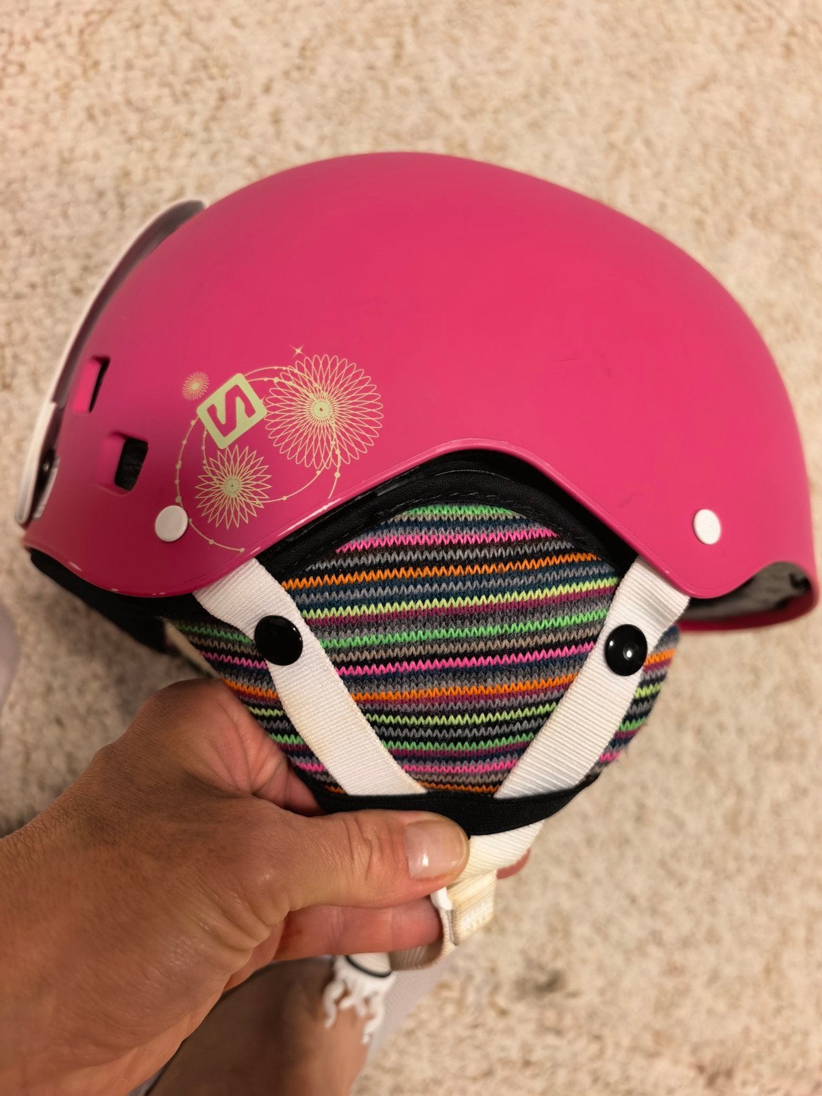 Roze Salomon skihelm / snowboardhelm JR M (55-58 cm), Maat 38/40 (M), Salomon, Overige typen, Ophalen of Verzenden