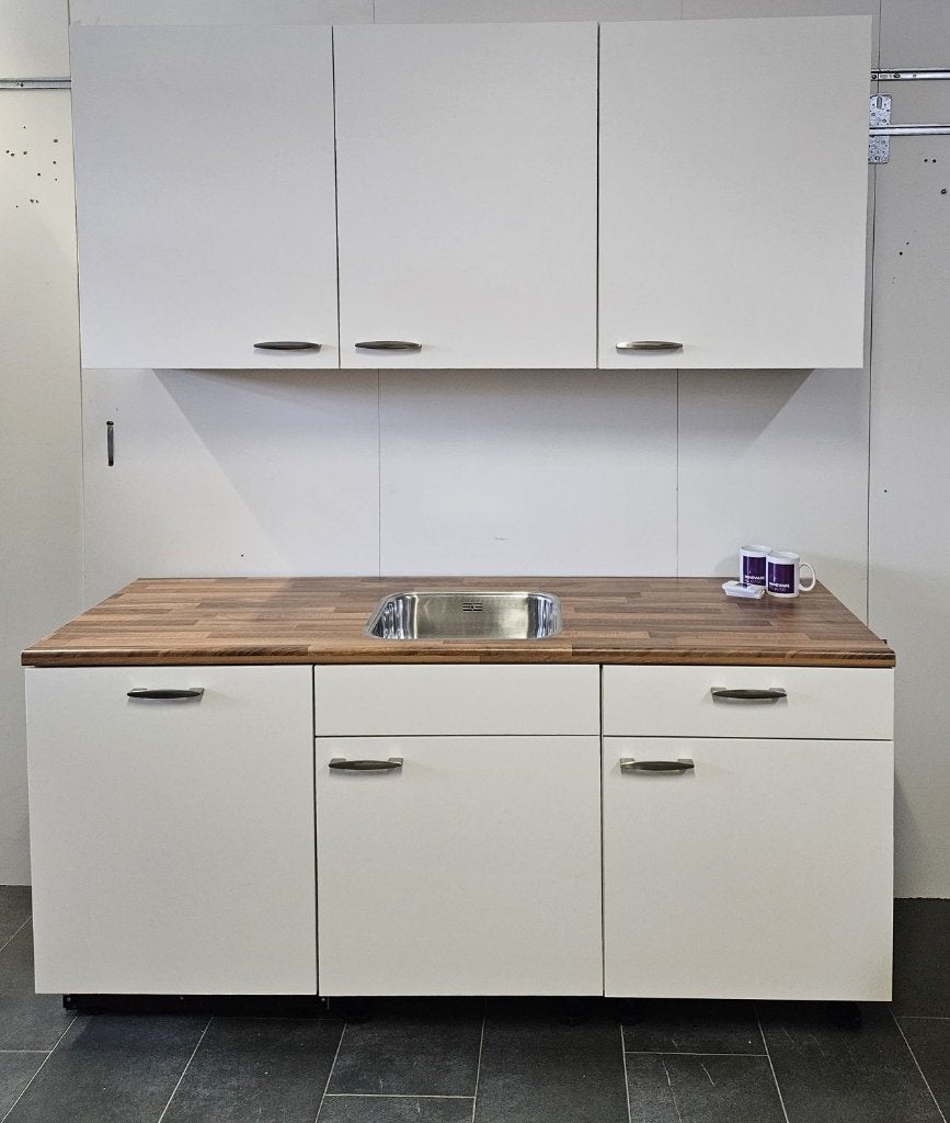 NIEUWE Q-Line Pantry keuken VOORRAAD 180 cm / INNOVARE, Wit, Nieuw, Enkelwandige keuken, Kunststof