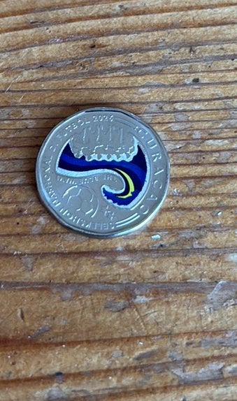 Curacao 50 cent munt The Blue Wave WK 2026, Postzegels en Munten, Munten | Nederland, Ophalen of Verzenden, Koningin Beatrix, Euro's