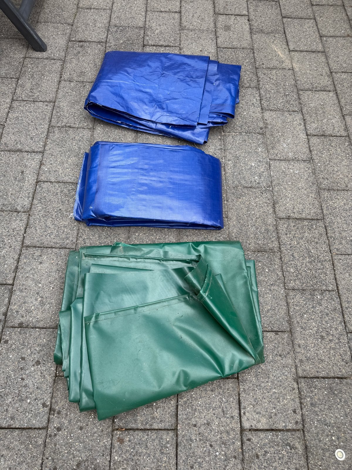 Blauwe en groene zeilen/afdekzeilen vrachtwagenzeil, Ophalen, Gebruikt, 15 m² of meer, Overige typen