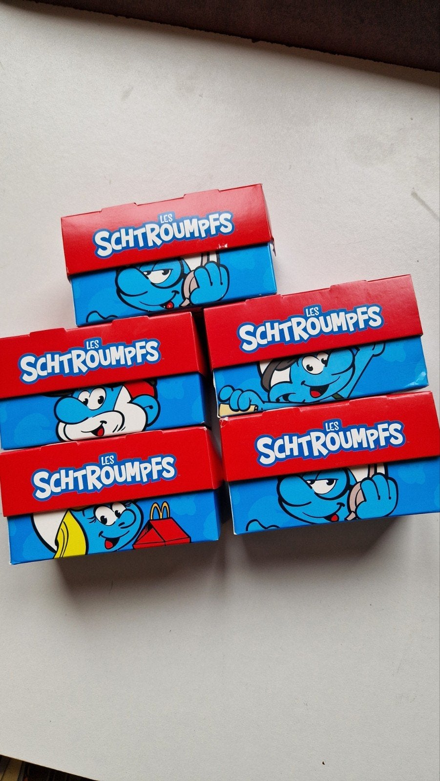 5 McDonald's Smurfen puzzeldoosjes - Les Schtroumpfs, Ophalen of Verzenden, Nieuw, Verschillende Smurfen, Overige typen