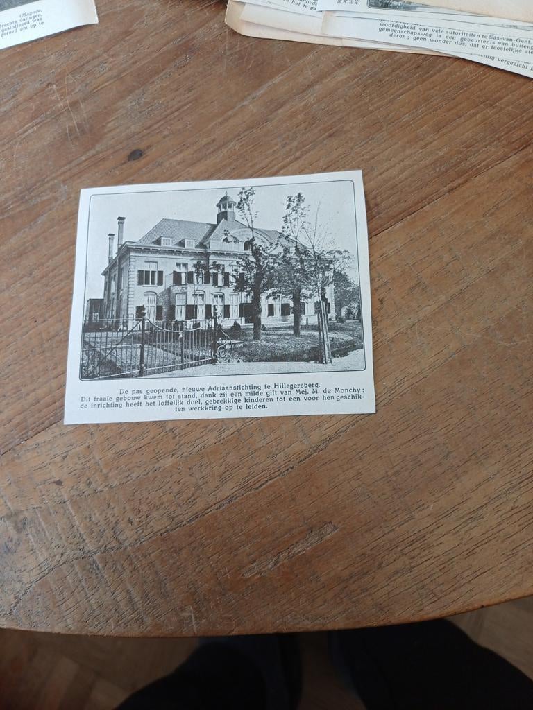 Knipsel Adriaanstichting Hillegersberg 1914, Ophalen of Verzenden, Voor 1920, Knipsel(s)