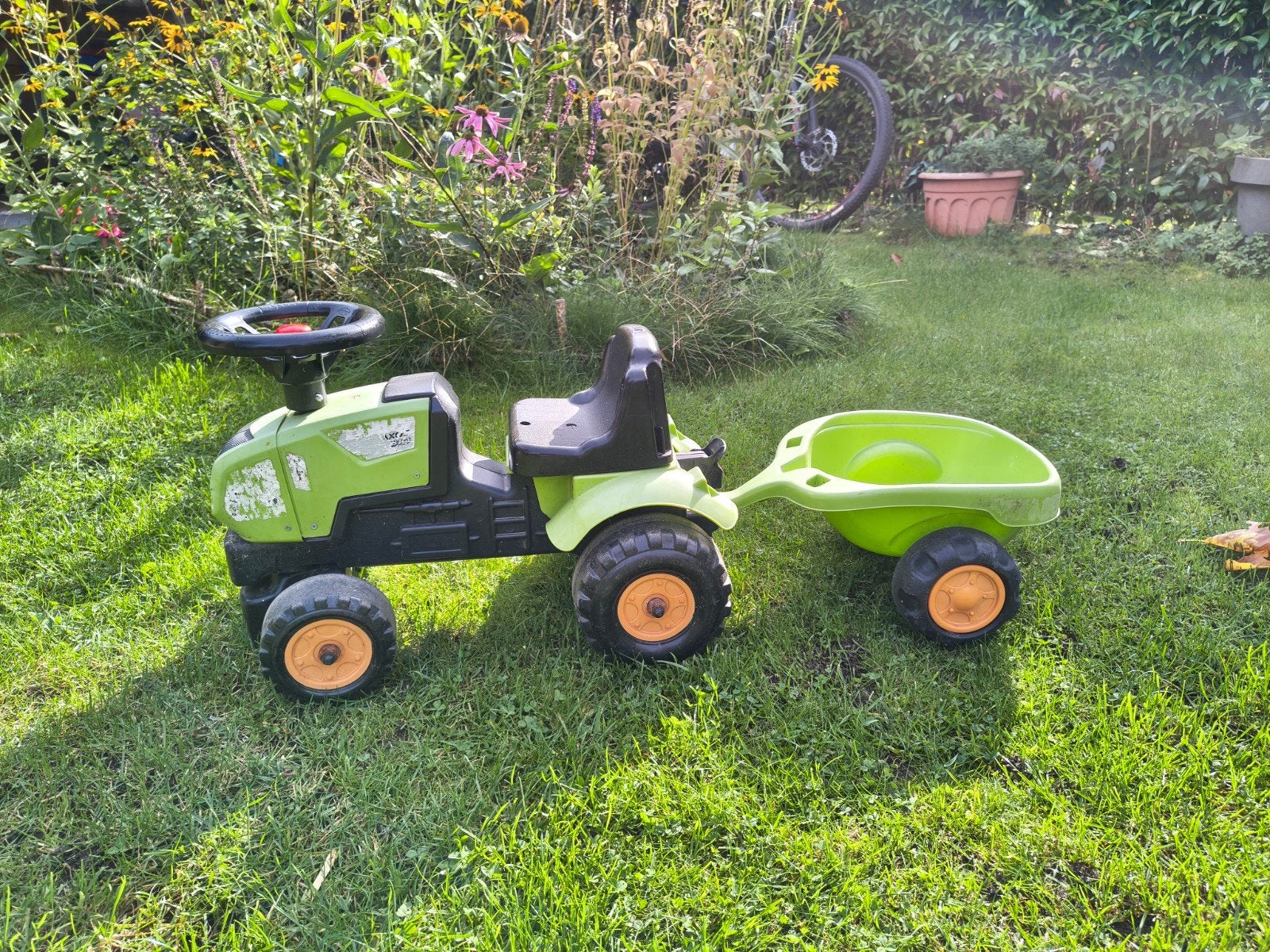 Kinder tractor met aanhanger, Ophalen, Gebruikt, Trapvoertuig