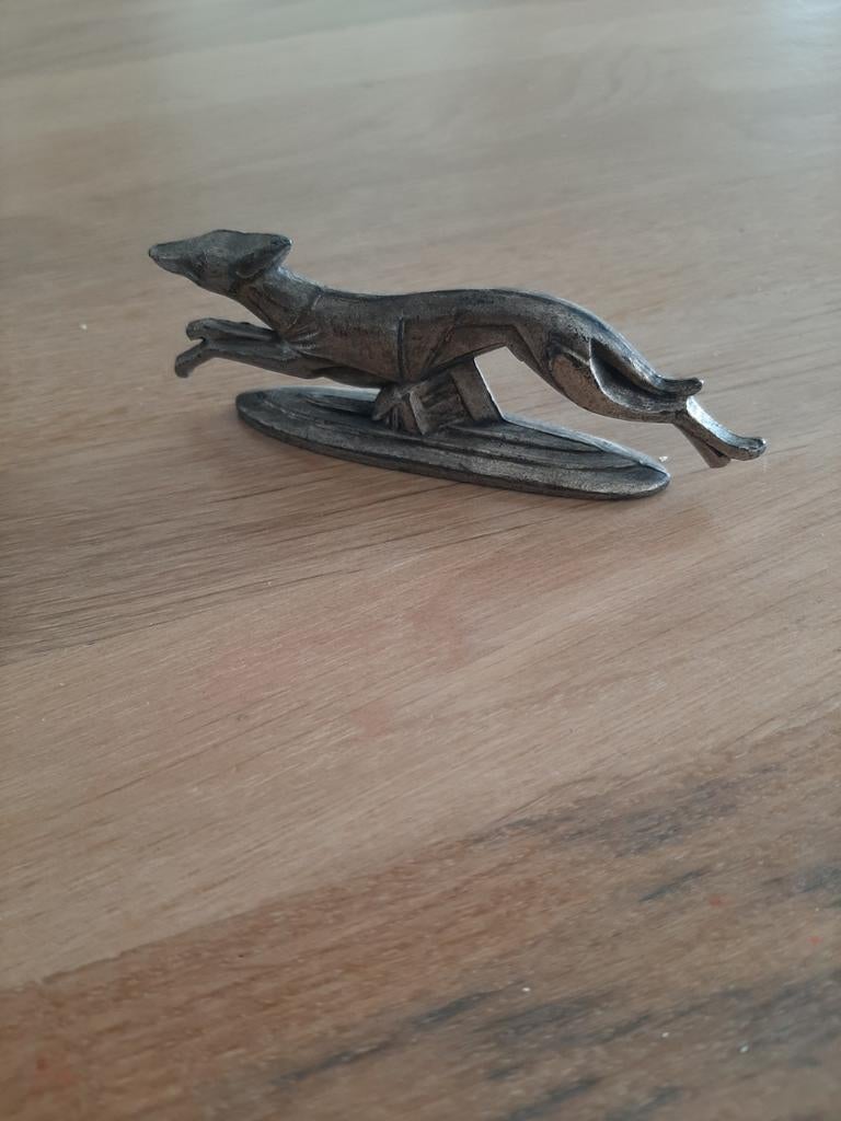 Vintage Windhond Beeldje - Metaal, Ophalen of Verzenden
