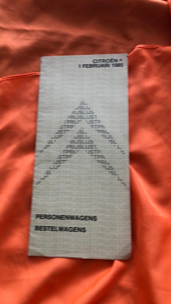 Prijslijst Citroën 1985, Ophalen, Zo goed als nieuw, Citroën