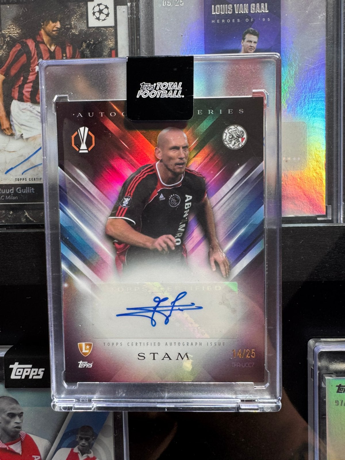 Zeldzame Jaap Stam Autograph Kaart /25 | Topps Total Footbal, Ophalen of Verzenden, Zo goed als nieuw