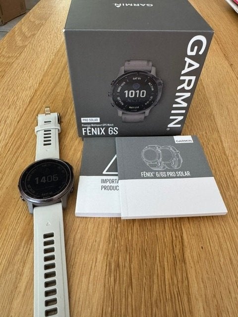 Garmin Fenix 6S Pro Solar –  Premium GPS Smartwatch, Ophalen, Gebruikt, Garmin Fenix E, Zwart