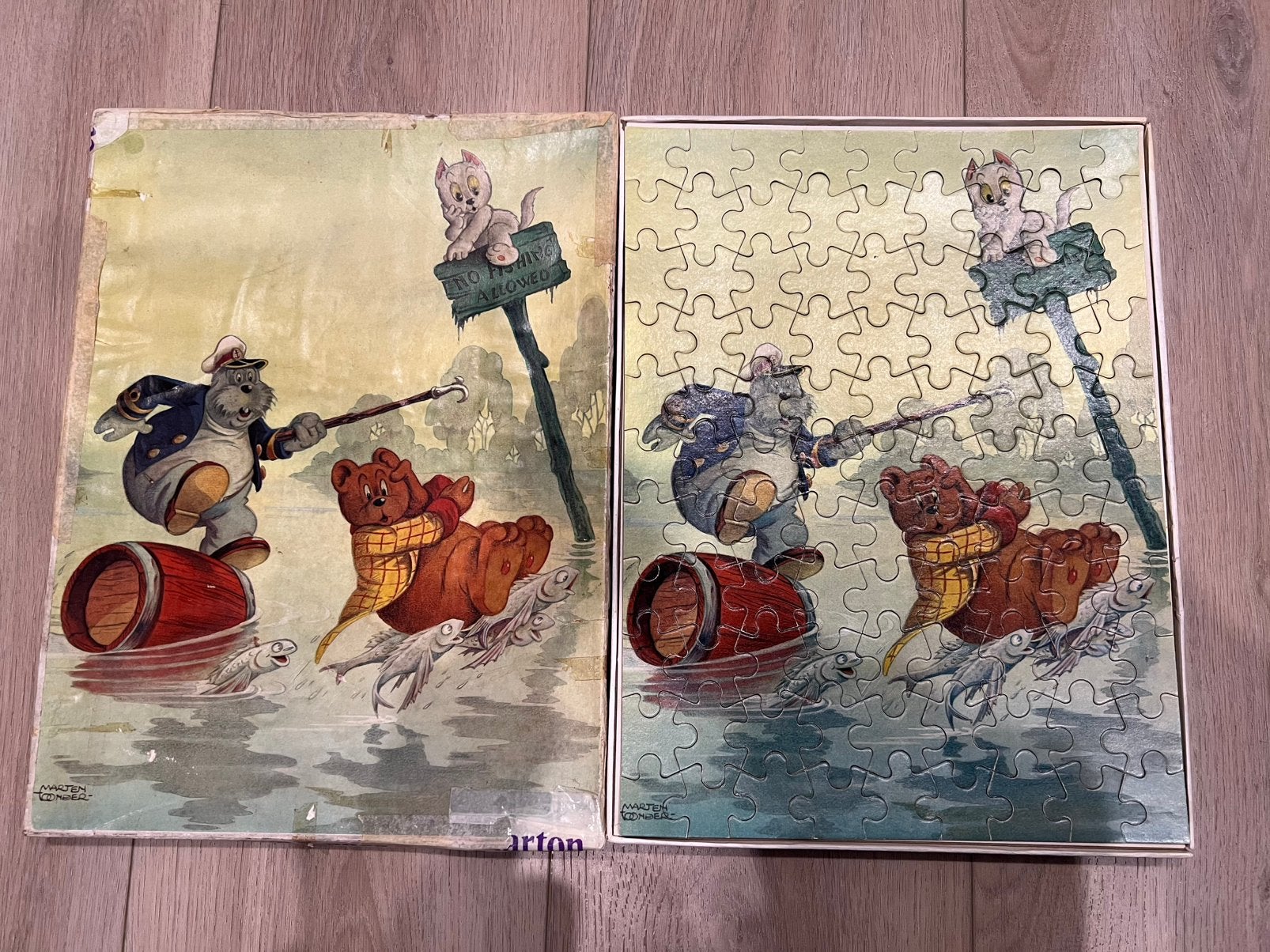 Marten Toonder Tom Poes & Heer Bommel Puzzel (1950) Compleet, Ophalen of Verzenden, Minder dan 500 stukjes, Gebruikt, Legpuzzel