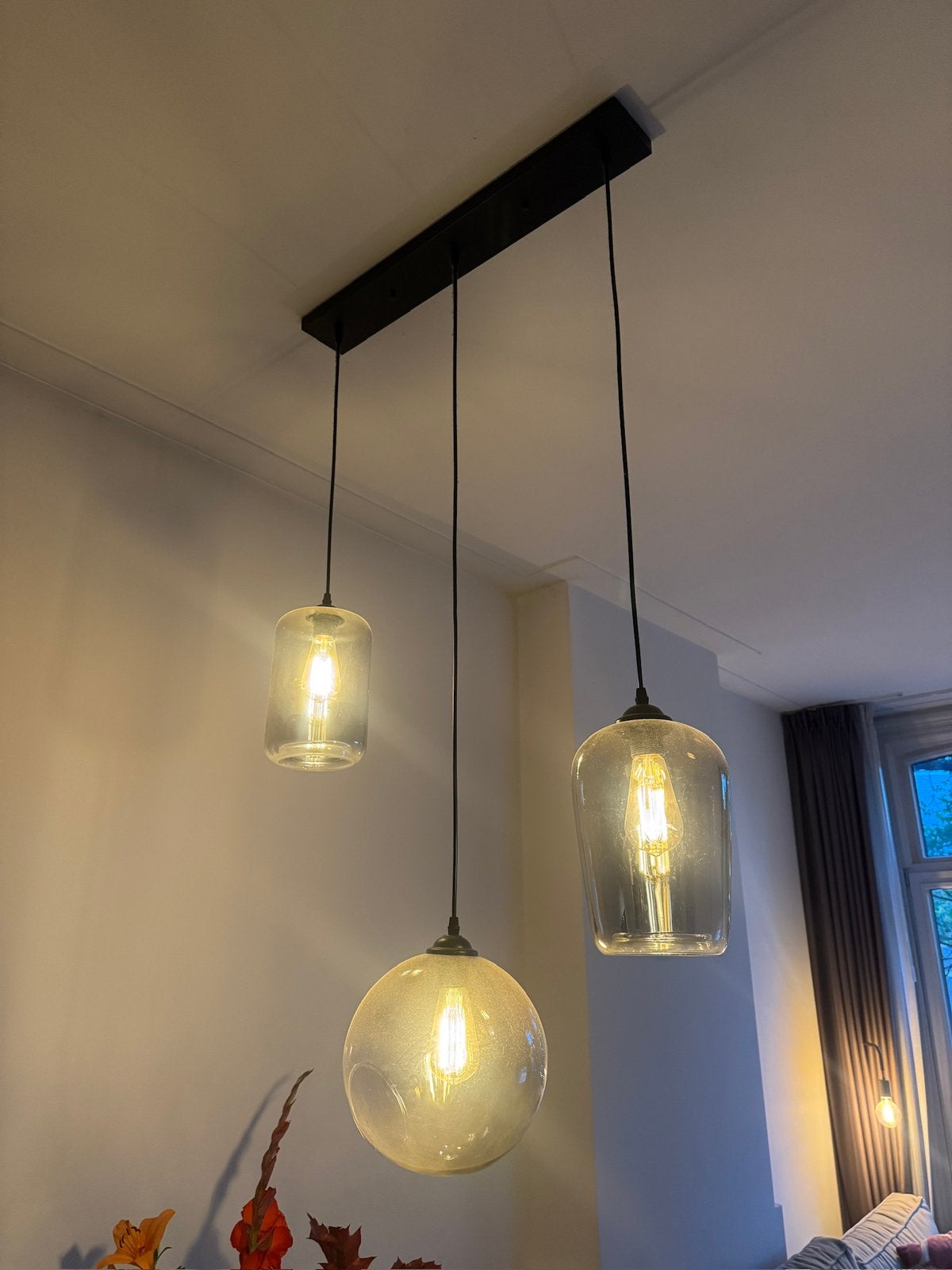 3 lampen, Ophalen, Zo goed als nieuw, Glas