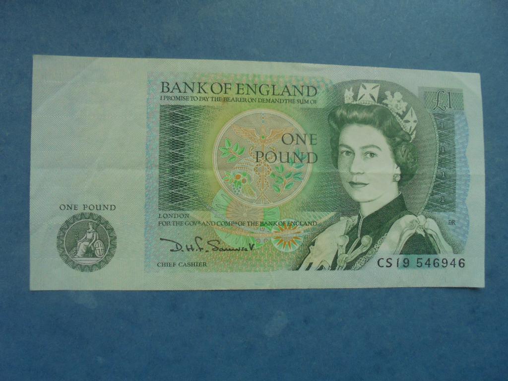 Bankbiljet One Pound Bank of England, Ophalen of Verzenden, Overige landen, Los biljet