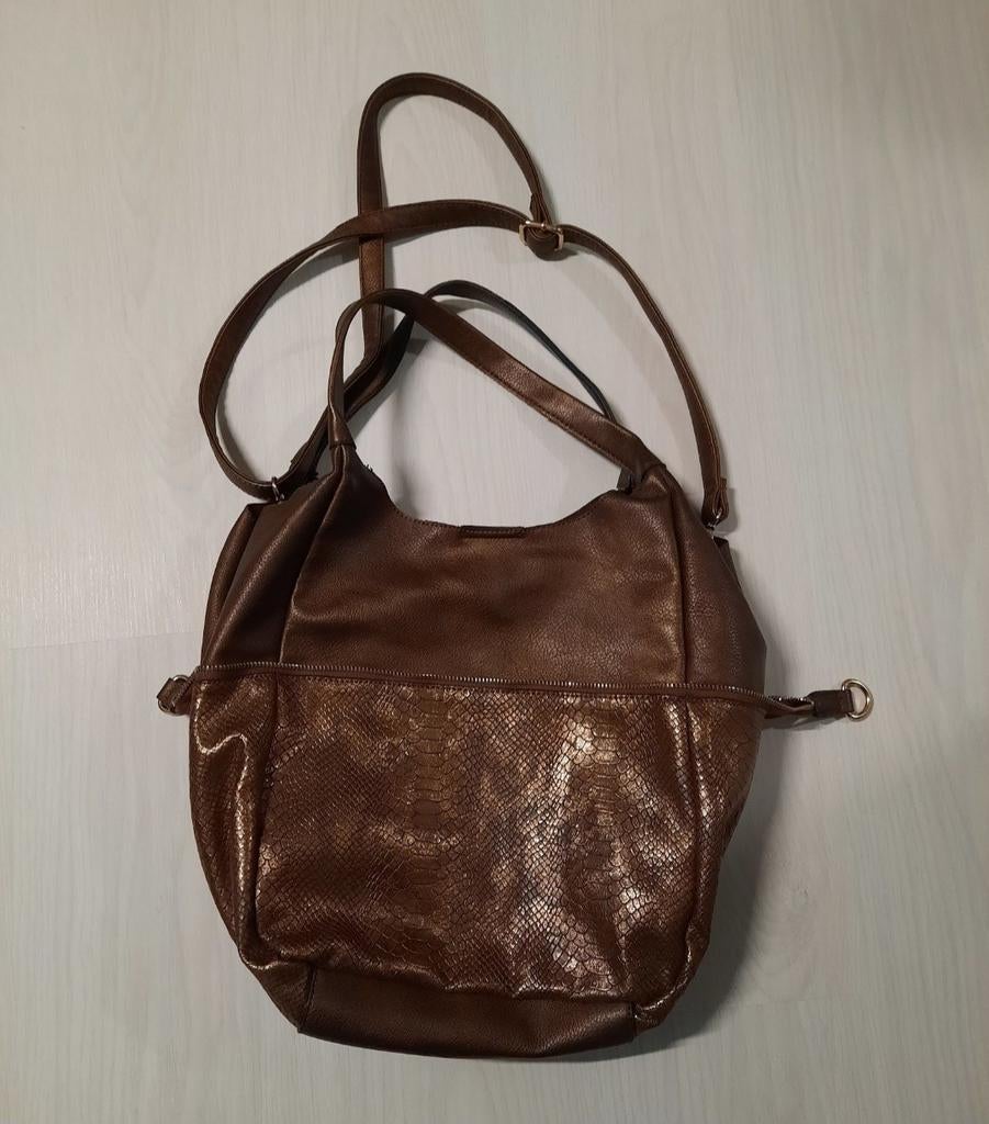 Bronskleurige tas, Ophalen of Verzenden, Gebruikt, Bruin, Handtas