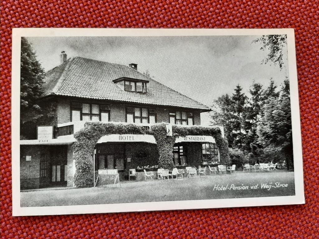 oude kaart Stroe Hotel cafe Pension v.d. Weij, jaren 40?, Verzamelen, Ansichtkaarten | Nederland, Ophalen of Verzenden, 1940 tot 1960