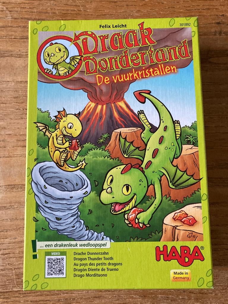 Haba - Draak Dondertand: De Vuurkristallen (2-4 splrs, 3+jr), Een of twee spelers, Ophalen of Verzenden, Zo goed als nieuw, HABA