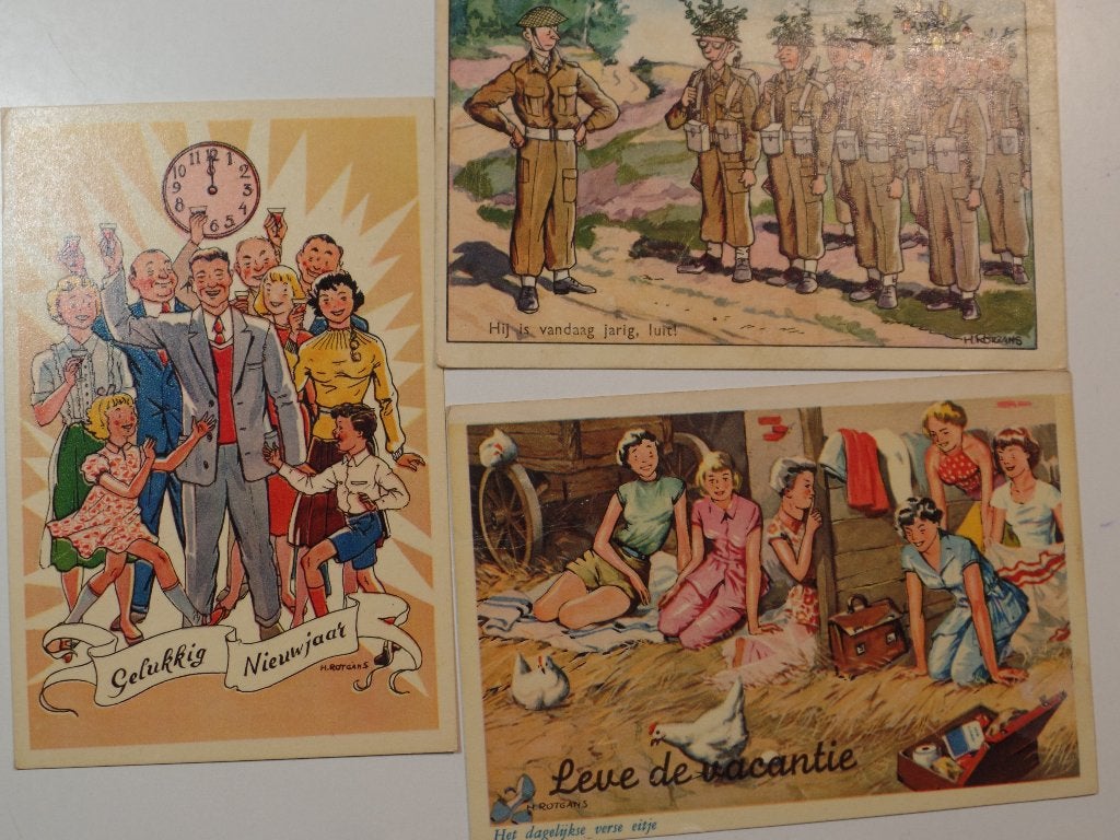 3 kaarten H Rotgans, Verzamelen, Ophalen of Verzenden, 1960 tot 1980, Gelopen