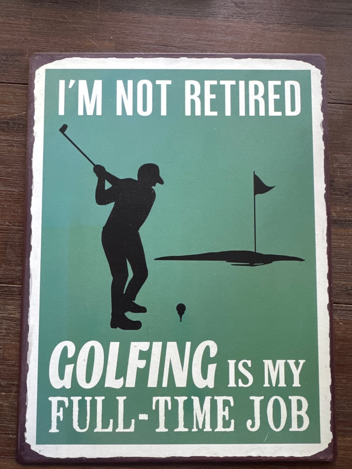 Golf decoratie bord: "Golfing is my full-time job", Ophalen of Verzenden, Zo goed als nieuw, Overige typen, Overige merken