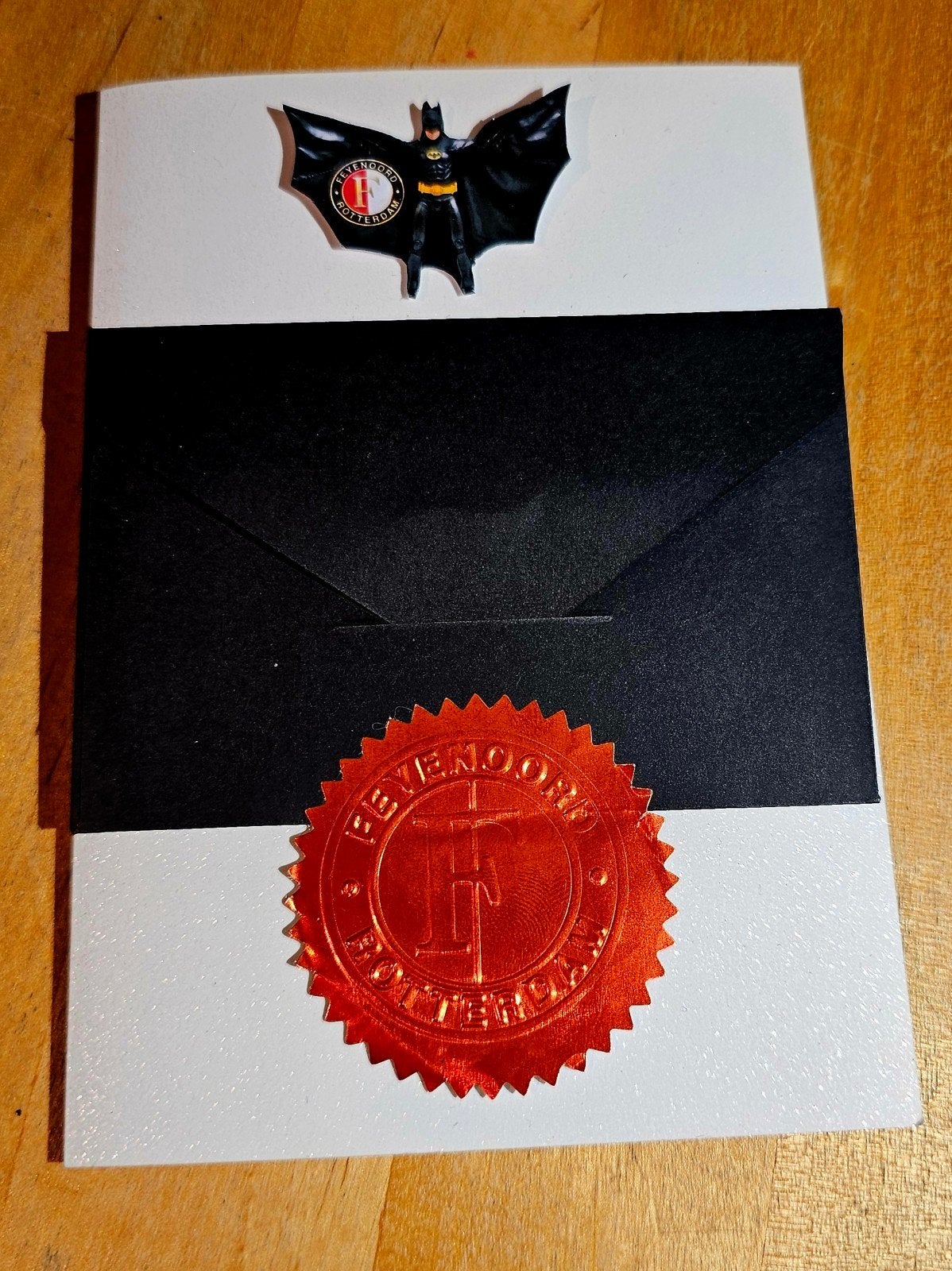 Batman Feyenoord Kaart, Verzamelen, Ophalen of Verzenden, Feyenoord, Poster, Plaatje of Sticker
